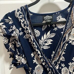 Angie Navy Wrap Dress